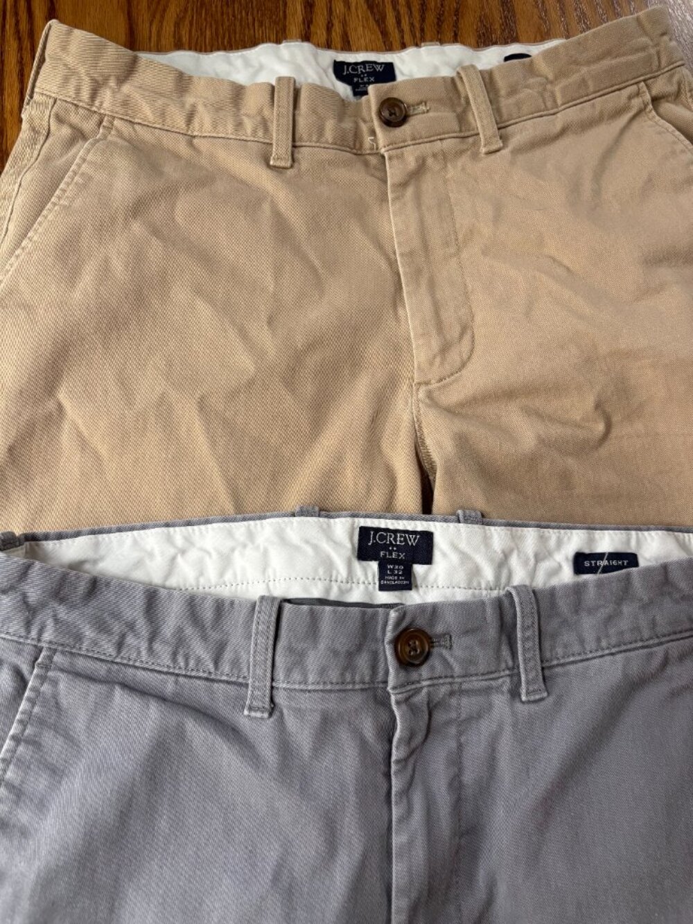 2 Pairs Men's J. Crew Straight-fit Stretch Chino Pant 30W x 32L - Picture 2 of 4